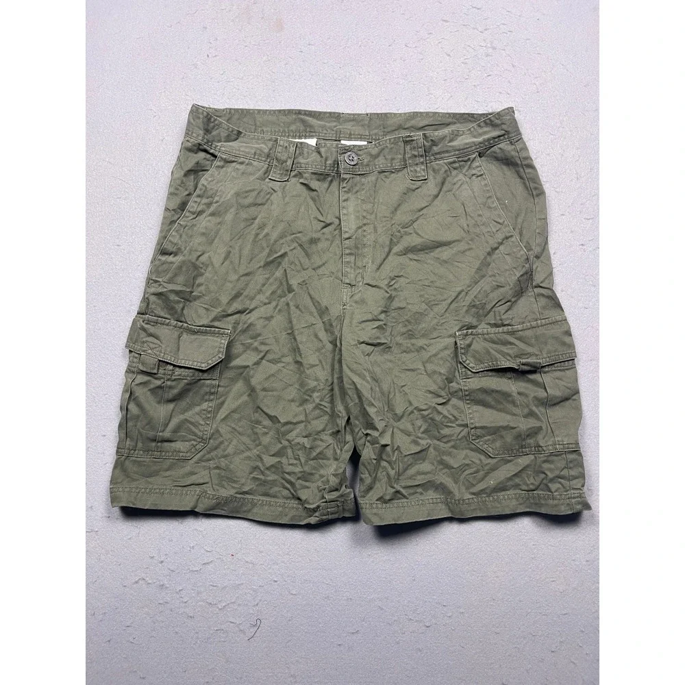 Columbia Cargo Shorts 100% Cotton Olive Green 38 Mens